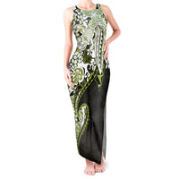 Monstera Plumeria Flowers Olive Green Tank Maxi Dress Polynesian Pattern LT01 Women Green - Polynesian Pride