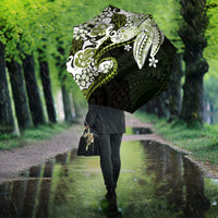 Monstera Plumeria Flowers Olive Green Umbrella Polynesian Pattern LT01 - Polynesian Pride