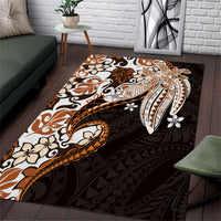 Monstera Plumeria Flowers Orange Area Rug Polynesian Pattern LT01 Orange - Polynesian Pride