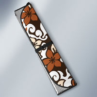 Monstera Plumeria Flowers Orange Auto Sun Shade Polynesian Pattern LT01 - Polynesian Pride