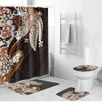 Monstera Plumeria Flowers Orange Bathroom Set Polynesian Pattern LT01 Bathroom Set (4 pcs) Orange - Polynesian Pride