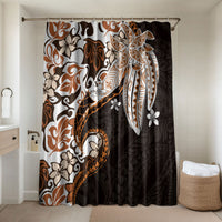 Monstera Plumeria Flowers Orange Bathroom Set Polynesian Pattern LT01 Shower Curtain Only Orange - Polynesian Pride