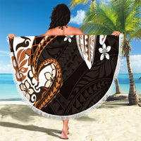 Monstera Plumeria Flowers Orange Beach Blanket Polynesian Pattern LT01 - Polynesian Pride