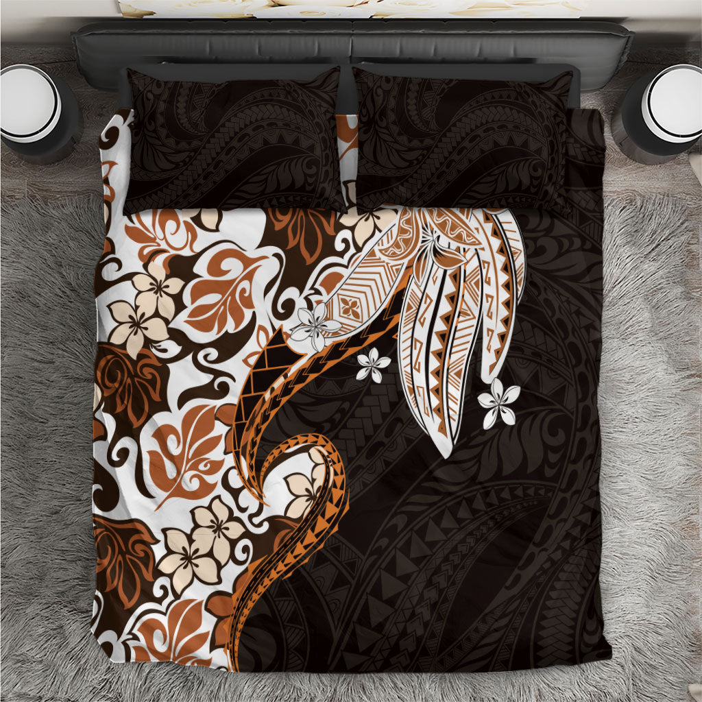 Monstera Plumeria Flowers Orange Bedding Set Polynesian Pattern LT01 Orange - Polynesian Pride