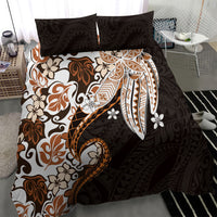 Monstera Plumeria Flowers Orange Bedding Set Polynesian Pattern LT01 - Polynesian Pride