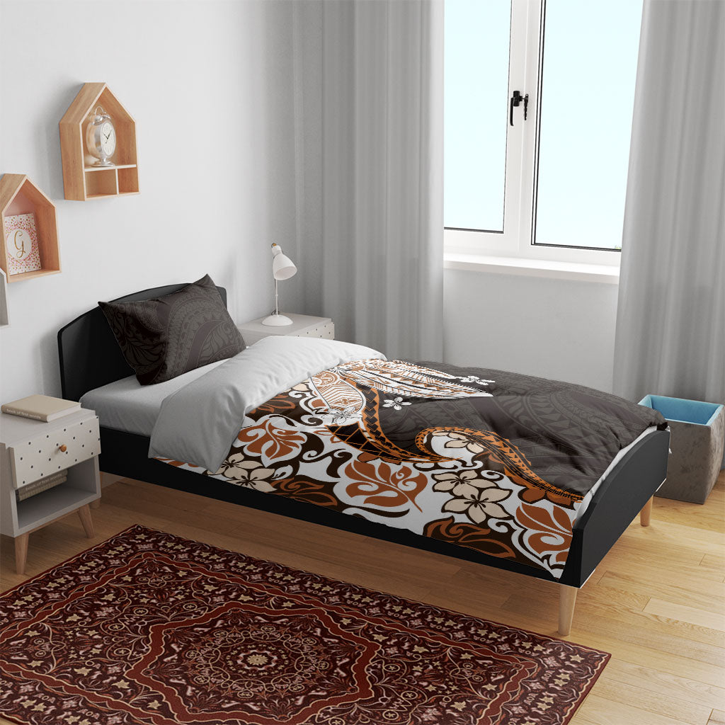 Monstera Plumeria Flowers Orange Bedding Set Polynesian Pattern LT01 - Polynesian Pride