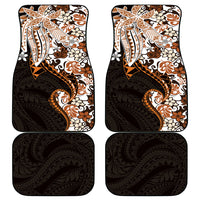 Monstera Plumeria Flowers Orange Car Mats Polynesian Pattern LT01 - Polynesian Pride