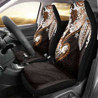 Monstera Plumeria Flowers Orange Car Seat Cover Polynesian Pattern LT01 - Polynesian Pride