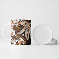 Monstera Plumeria Flowers Orange Ceramic Mug Polynesian Pattern LT01 - Polynesian Pride