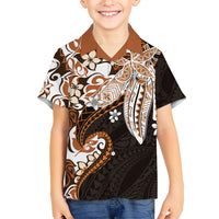 Monstera Plumeria Flowers Orange Family Matching Mermaid Dress and Hawaiian Shirt Polynesian Pattern