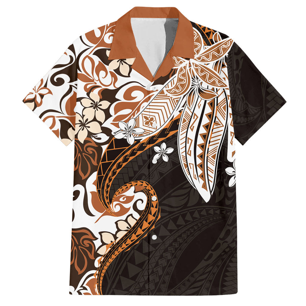 Monstera Plumeria Flowers Orange Hawaiian Shirt Polynesian Pattern LT01 Orange - Polynesian Pride