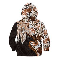 Monstera Plumeria Flowers Orange Kid Hoodie Polynesian Pattern LT01 - Polynesian Pride