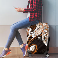 Monstera Plumeria Flowers Orange Luggage Cover Polynesian Pattern LT01 - Polynesian Pride