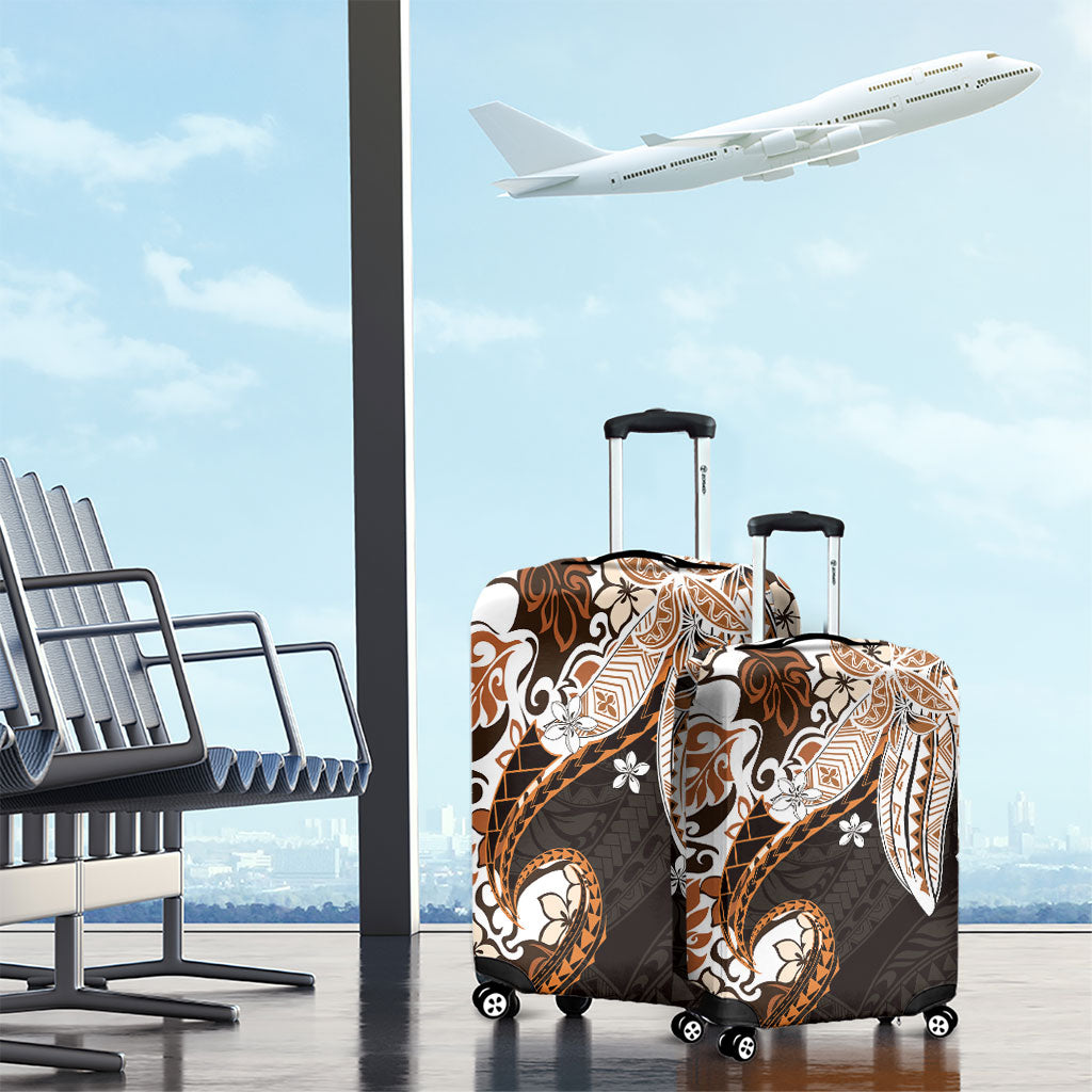 Monstera Plumeria Flowers Orange Luggage Cover Polynesian Pattern LT01 - Polynesian Pride