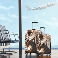 Monstera Plumeria Flowers Orange Luggage Cover Polynesian Pattern LT01 - Polynesian Pride