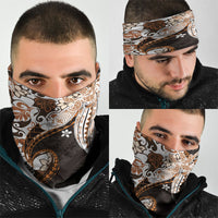 Monstera Plumeria Flowers Orange Neck Gaiter Polynesian Pattern LT01 - Polynesian Pride