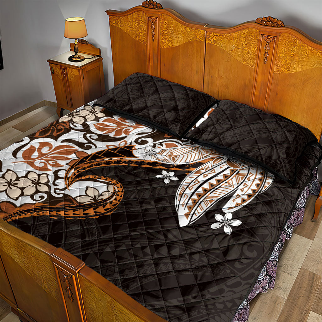 Monstera Plumeria Flowers Orange Quilt Bed Set Polynesian Pattern LT01 - Polynesian Pride