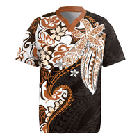 Monstera Plumeria Flowers Orange Rugby Jersey Polynesian Pattern LT01 Orange - Polynesian Pride