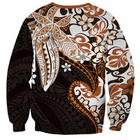 Monstera Plumeria Flowers Orange Sweatshirt Polynesian Pattern LT01 - Polynesian Pride