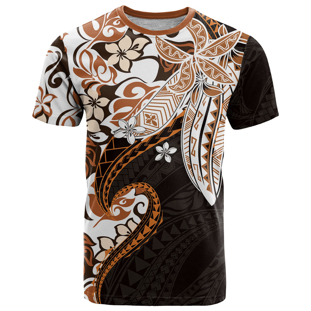 Monstera Plumeria Flowers Orange T Shirt Polynesian Pattern LT01 Orange - Polynesian Pride