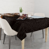 Monstera Plumeria Flowers Orange Tablecloth Polynesian Pattern LT01 - Polynesian Pride