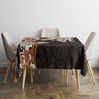 Monstera Plumeria Flowers Orange Tablecloth Polynesian Pattern LT01 - Polynesian Pride