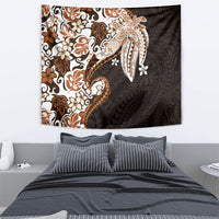 Monstera Plumeria Flowers Orange Tapestry Polynesian Pattern LT01 - Polynesian Pride