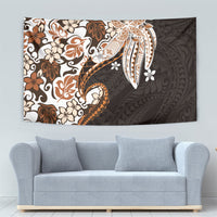 Monstera Plumeria Flowers Orange Tapestry Polynesian Pattern LT01 - Polynesian Pride