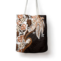 Monstera Plumeria Flowers Orange Tote Bag Polynesian Pattern LT01 - Polynesian Pride