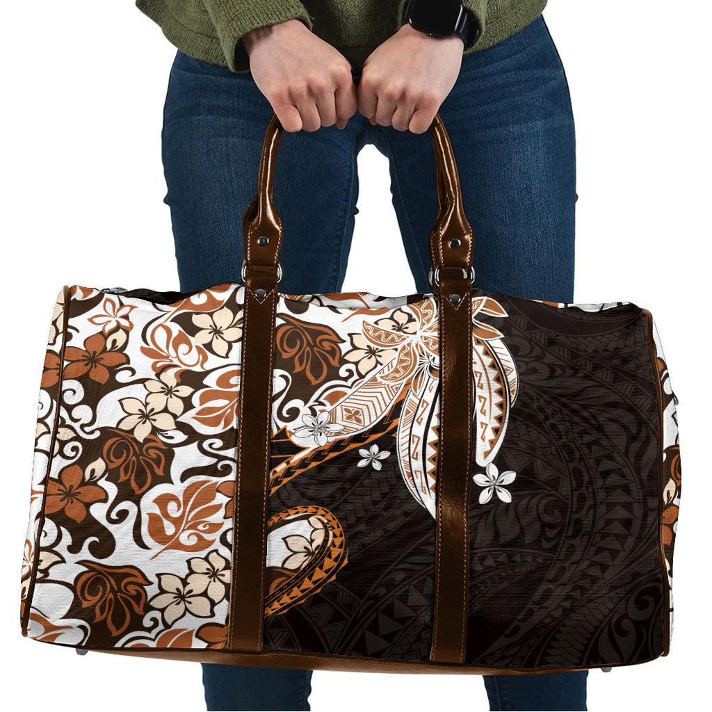Monstera Plumeria Flowers Orange Travel Bag Polynesian Pattern LT01 Orange - Polynesian Pride