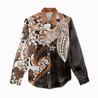 Monstera Plumeria Flowers Orange Women Casual Shirt Polynesian Pattern LT01 - Polynesian Pride