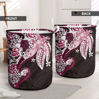 Monstera Plumeria Flowers Pink Laundry Basket Polynesian Pattern LT01 - Polynesian Pride