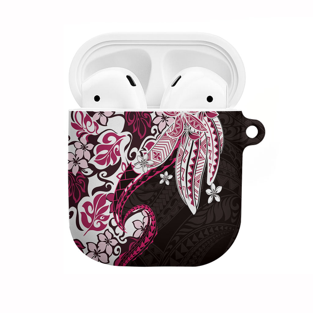 Monstera Plumeria Flowers Pink AirPods Case Polynesian Pattern LT01 Pink - Polynesian Pride