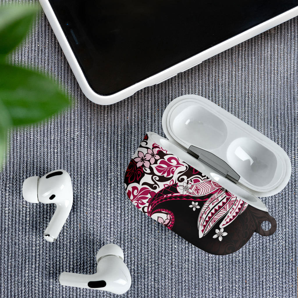 Monstera Plumeria Flowers Pink AirPods Case Polynesian Pattern LT01 - Polynesian Pride