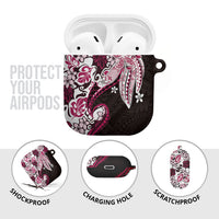 Monstera Plumeria Flowers Pink AirPods Case Polynesian Pattern LT01 - Polynesian Pride