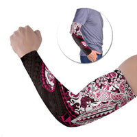 Monstera Plumeria Flowers Pink Arm Sleeves Polynesian Pattern LT01 Set of 2 Pink - Polynesian Pride