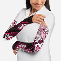Monstera Plumeria Flowers Pink Arm Sleeves Polynesian Pattern LT01 - Polynesian Pride