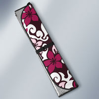 Monstera Plumeria Flowers Pink Auto Sun Shade Polynesian Pattern LT01 - Polynesian Pride