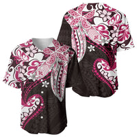 Monstera Plumeria Flowers Pink Baseball Jersey Polynesian Pattern LT01 - Polynesian Pride