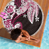 Monstera Plumeria Flowers Pink Beach Blanket Polynesian Pattern LT01 - Polynesian Pride