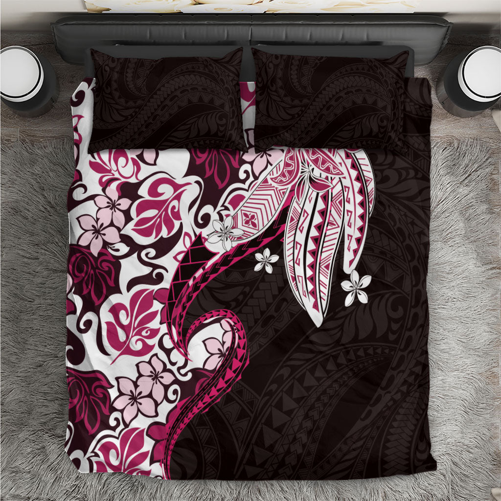 Monstera Plumeria Flowers Pink Bedding Set Polynesian Pattern LT01 Pink - Polynesian Pride