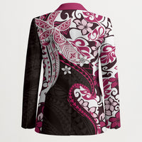 Monstera Plumeria Flowers Pink Blazer Polynesian Pattern LT01 - Polynesian Pride
