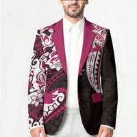 Monstera Plumeria Flowers Pink Blazer Polynesian Pattern LT01 - Polynesian Pride