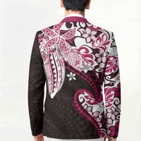 Monstera Plumeria Flowers Pink Blazer Polynesian Pattern LT01 - Polynesian Pride