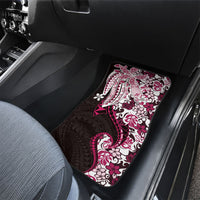 Monstera Plumeria Flowers Pink Car Mats Polynesian Pattern