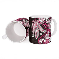 Monstera Plumeria Flowers Pink Ceramic Mug Polynesian Pattern LT01 - Polynesian Pride