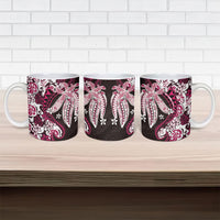 Monstera Plumeria Flowers Pink Ceramic Mug Polynesian Pattern LT01 - Polynesian Pride