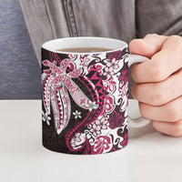 Monstera Plumeria Flowers Pink Ceramic Mug Polynesian Pattern LT01 - Polynesian Pride