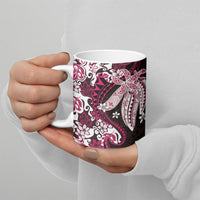 Monstera Plumeria Flowers Pink Ceramic Mug Polynesian Pattern LT01 - Polynesian Pride