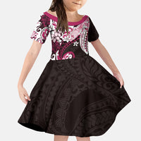 Monstera Plumeria Flowers Pink Family Matching Mermaid Dress and Hawaiian Shirt Polynesian Pattern